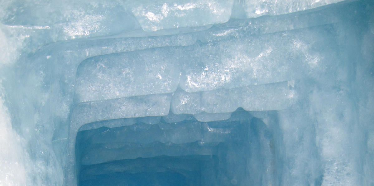 Glacier ice at the Furka Pass, Switzerland