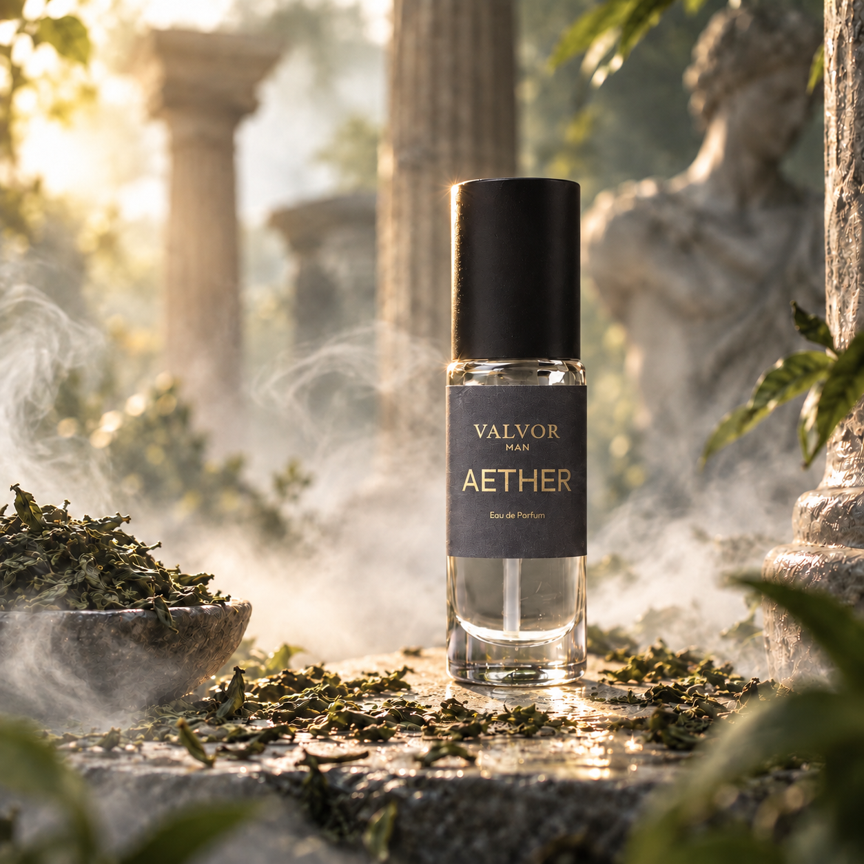 Aether Discovery 5 ml tussen zuilen, met groene thee en nevel